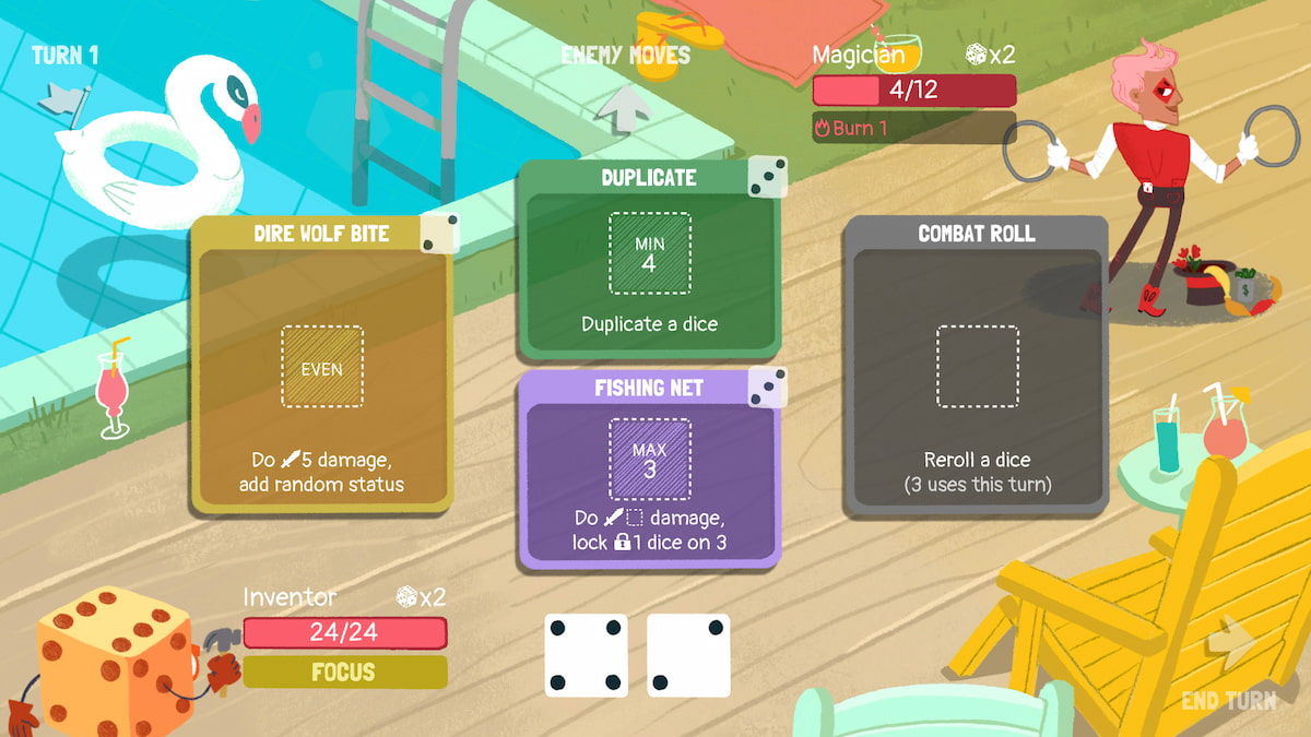dicey dungeons selecting abilities based on dice