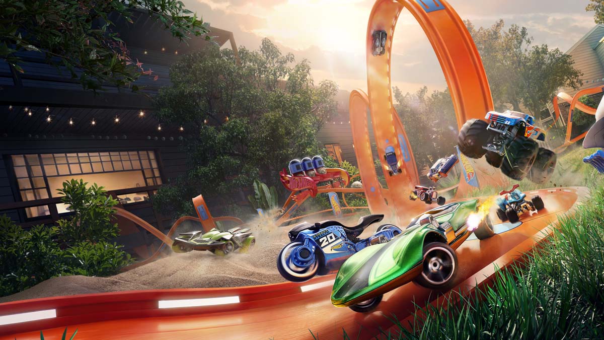 Cars racing and crashing in Hot Wheels Unleashed 2: Turbocharged