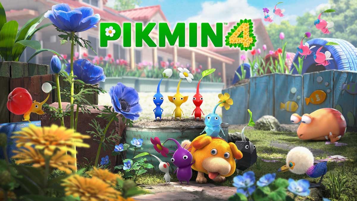 Pikmin 4 characters are gathered around water