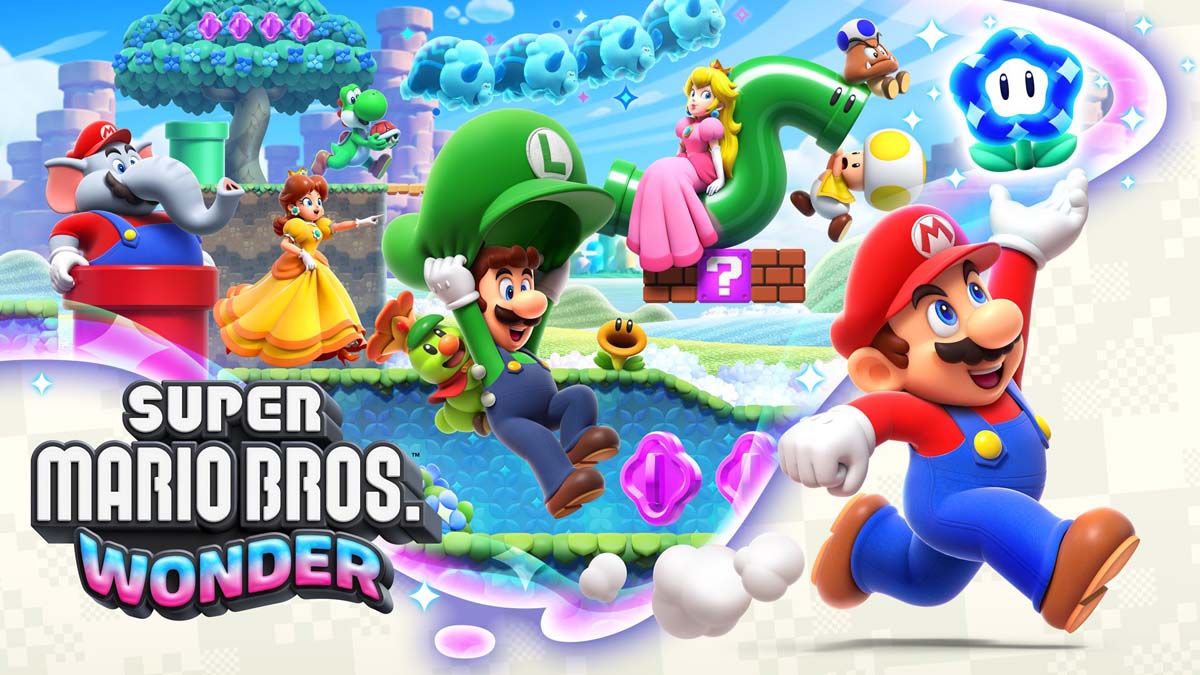 Super Mario Wonder characters perform various actions