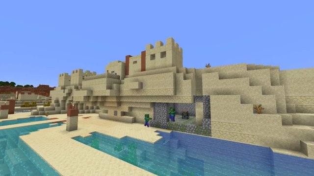 Desert village and dungeon in Minecraft