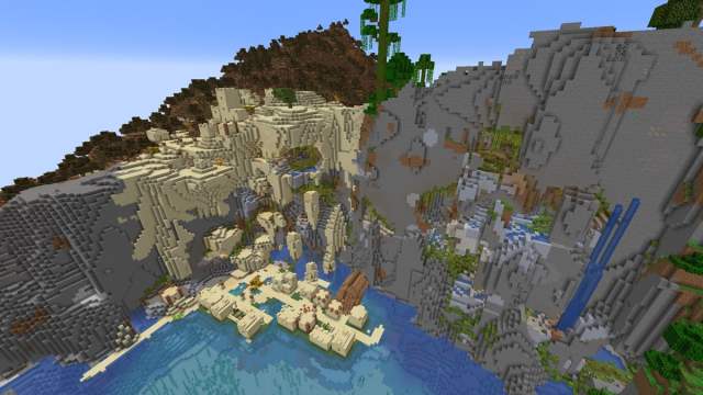 Desert cliff village in Minecraft