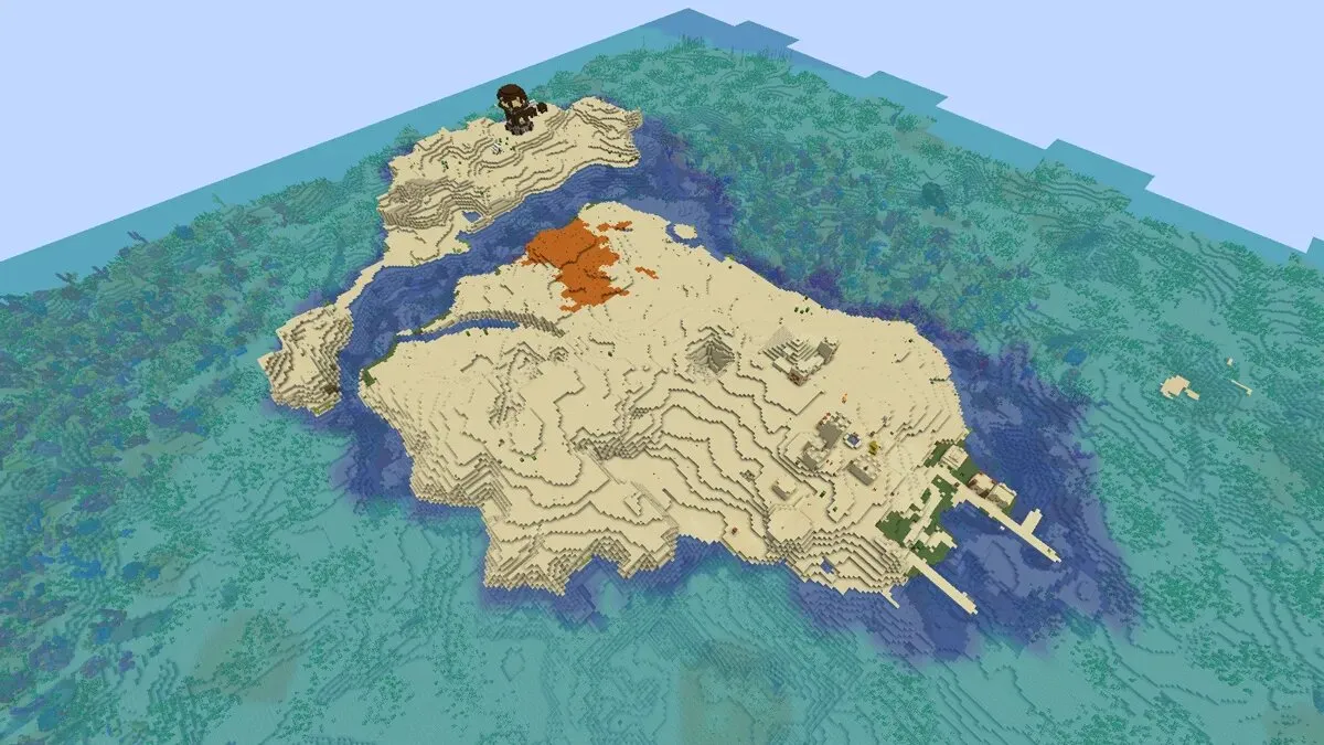 Desert island in Minecraft