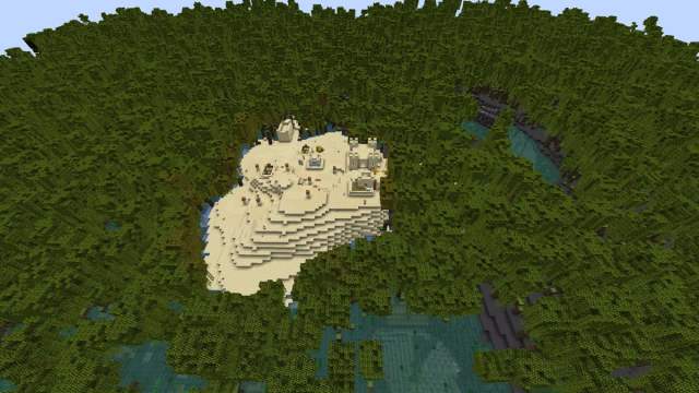 Desert village and mangrove swamp in Minecraft