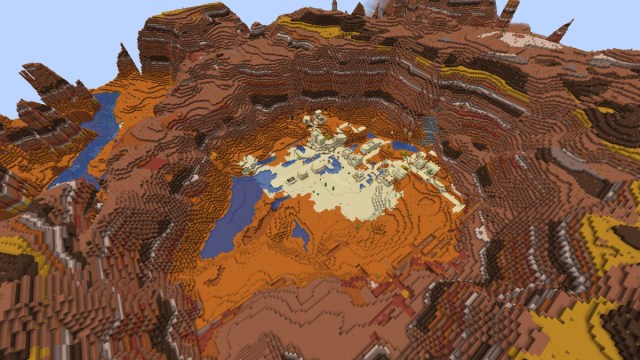 Desert village and badlands in Minecraft
