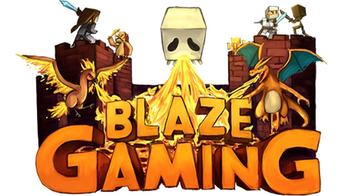 Blaze Gaming prison server logo in Minecraft