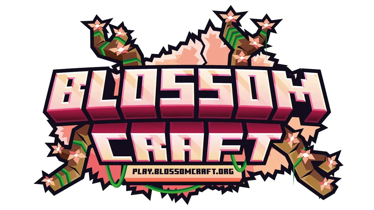 BlossomCraft prison server logo in Minecraft