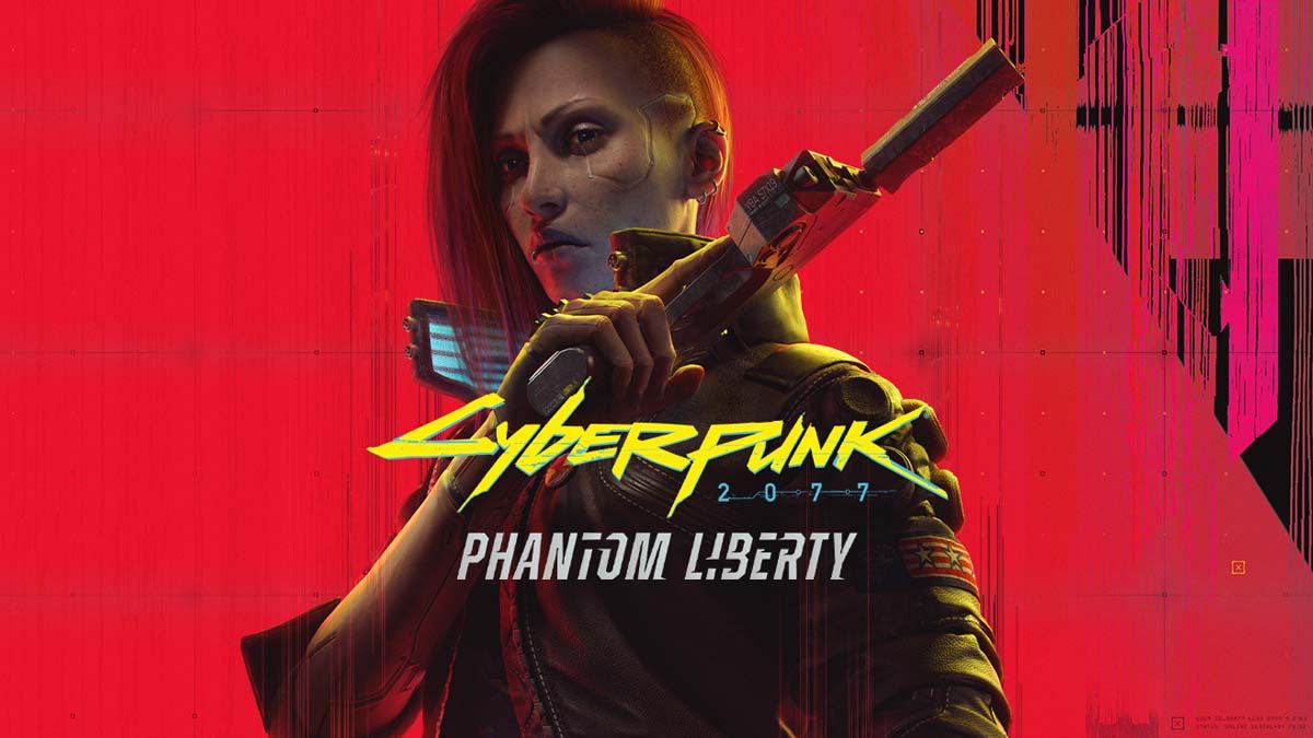 Cyberpunk lady holding a gun on a red background