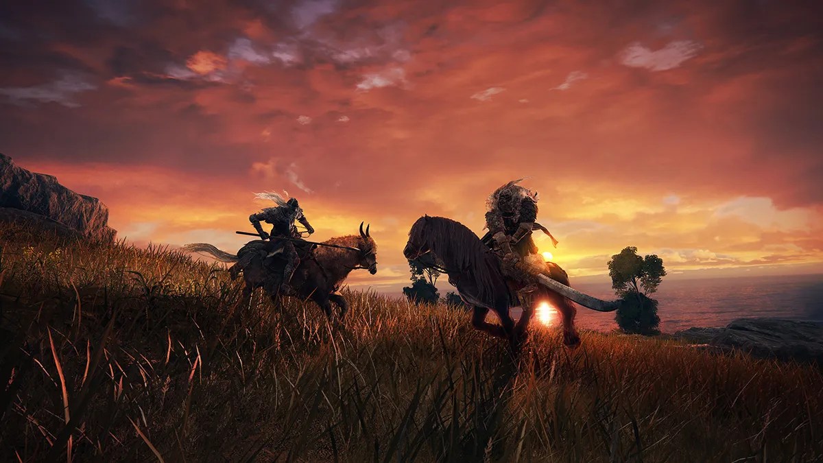 the player fighting against raiders on horseback in elden ring