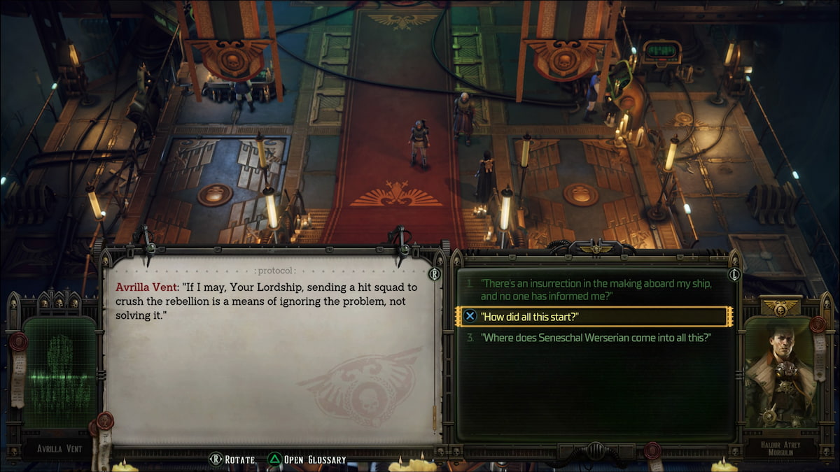 dialogue choice in warhammer 40k rogue trader