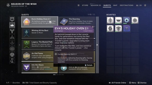 The Holiday Oven location in the Quest tab