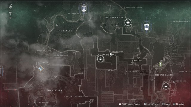 The Orrery Lost Sector location on the map of Nessus in Destiny 2