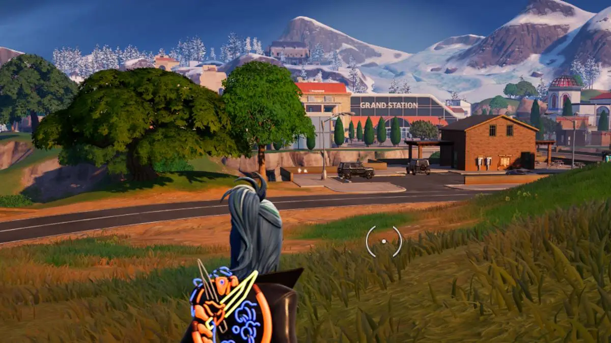 Fortnite's chapter 5 season 1 Grand station location from player perspective.