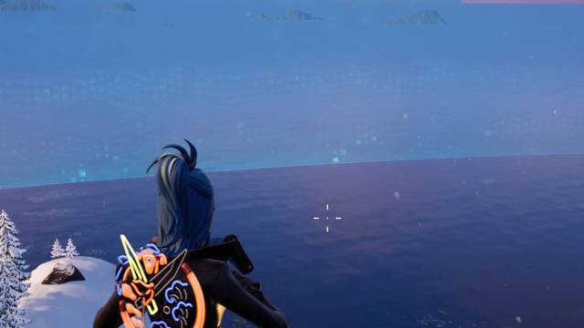 Fortnite Chapter 5 Season 1 screenshot with storm closing in over water.