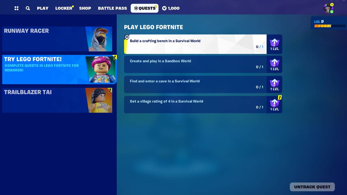 LEGO Fortnite All Quests and Rewards GameSkinny