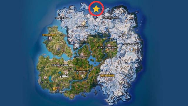 Map with Winterburg location marked in Fortnite.