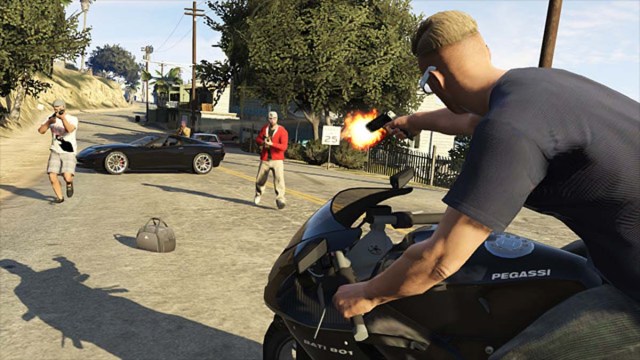 A shootout in the street in GTA Online