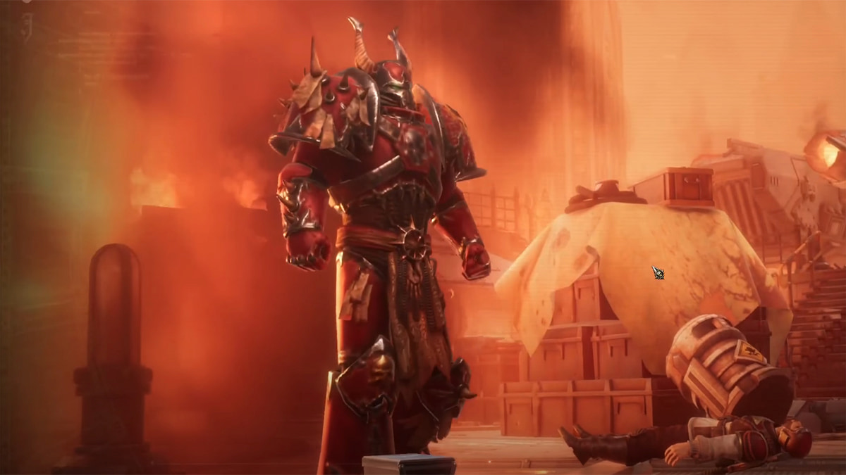 chaos space marine arurora boss fight intro in warhammer 40k rogue trader