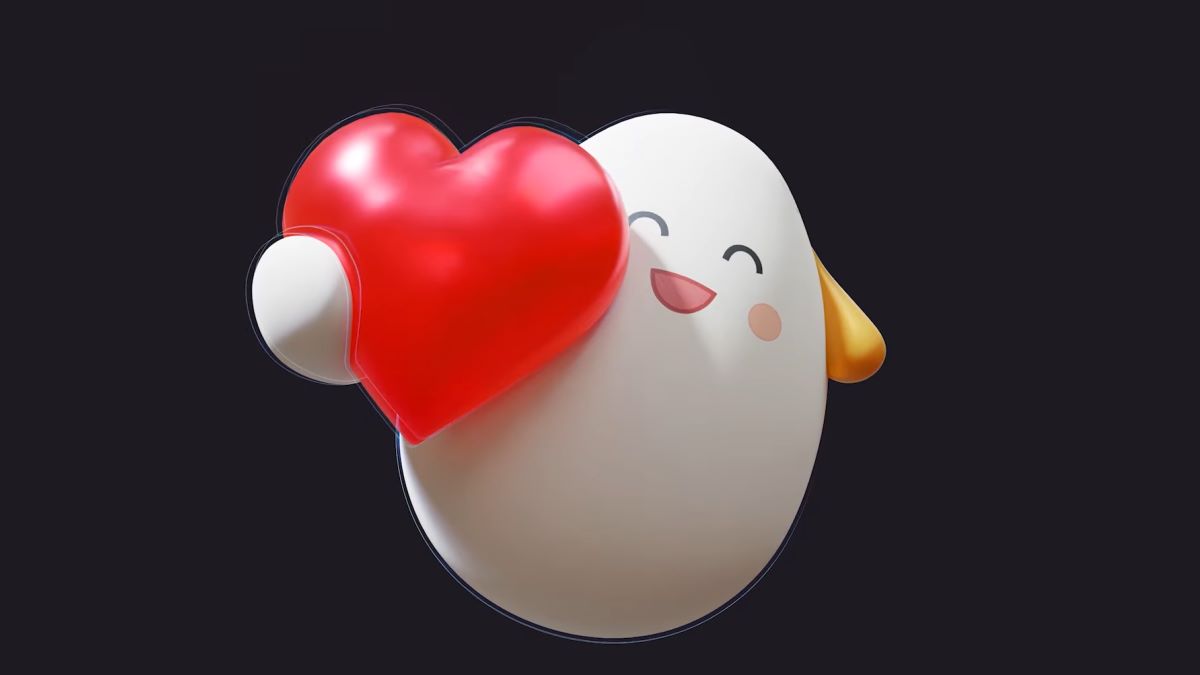 A cute ghost hugging a heart