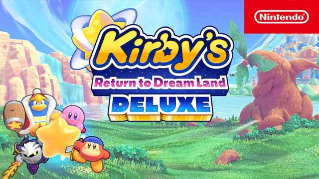 Kirby’s Return to Dream Land Deluxe box art with Kirby and friends 