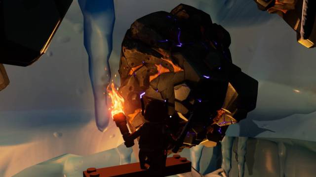 Iron in an ice cave of the Frostlands in LEGO Fortnite.