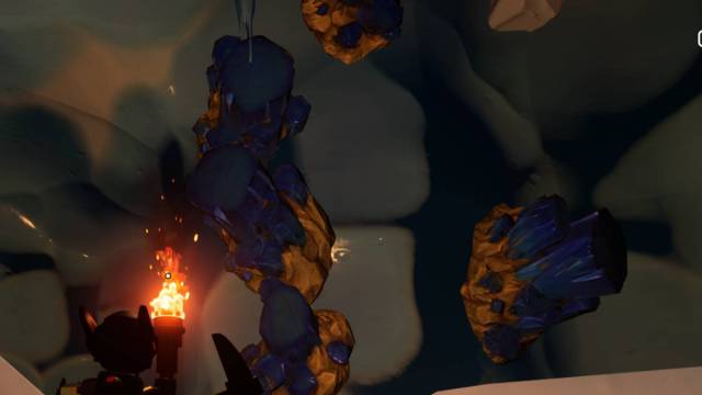 Sapphire on ceiling cave in lego fortnite.