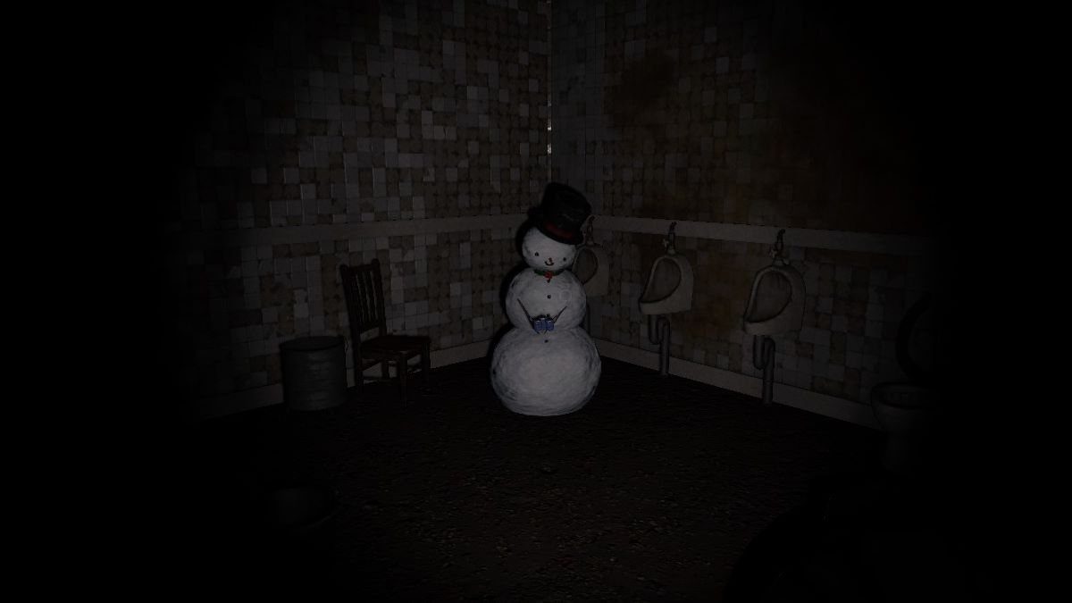 A snowman in the Phasmophobia Holiday event 2023.