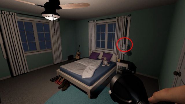 The snowman in a bedroom during the Phasmophobia Holiday event 2023.