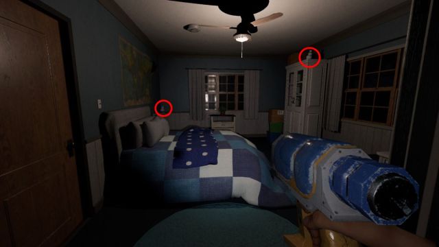 Two of the snowmen in the blue bedroom during the Holiday event.