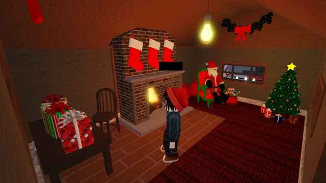 Santa by a Fireplace