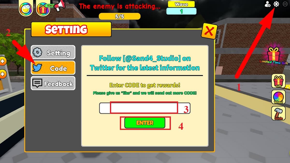 Roblox Code Redemption Page