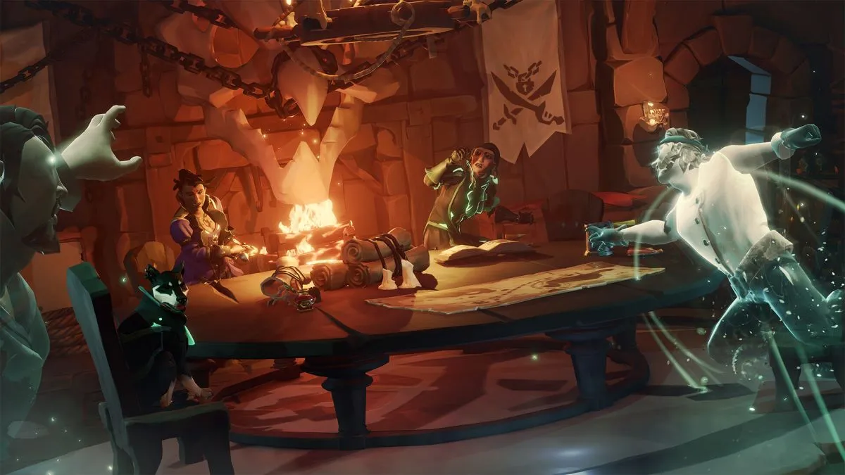 Pirate ghosts on the attack in Sea of Thieves.