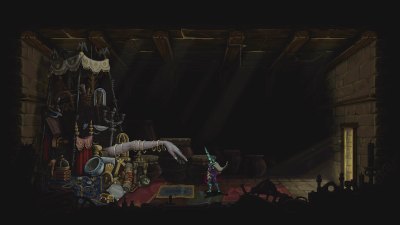 interacting with the hand merchant in blasphemous 2