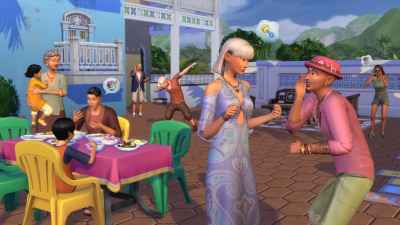 Sims at a party
