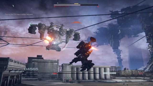 mech flying around in armored core 6