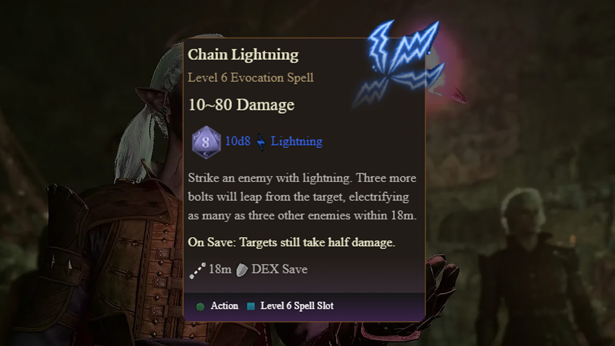 chain lightning tooltip in baldur's gate 3