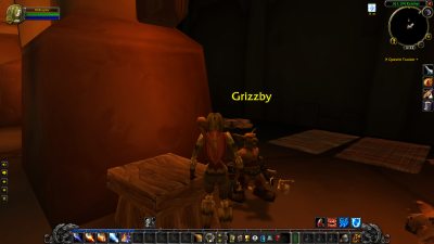 Grizzby standing in Ratchet Inn