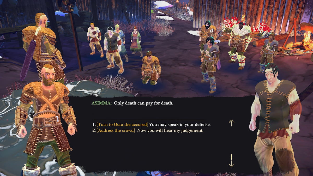 the player character in the way of wrath talking to his tribe and deciding