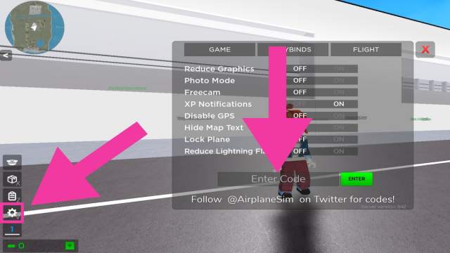 How to redeem codes in Airplane Simulator