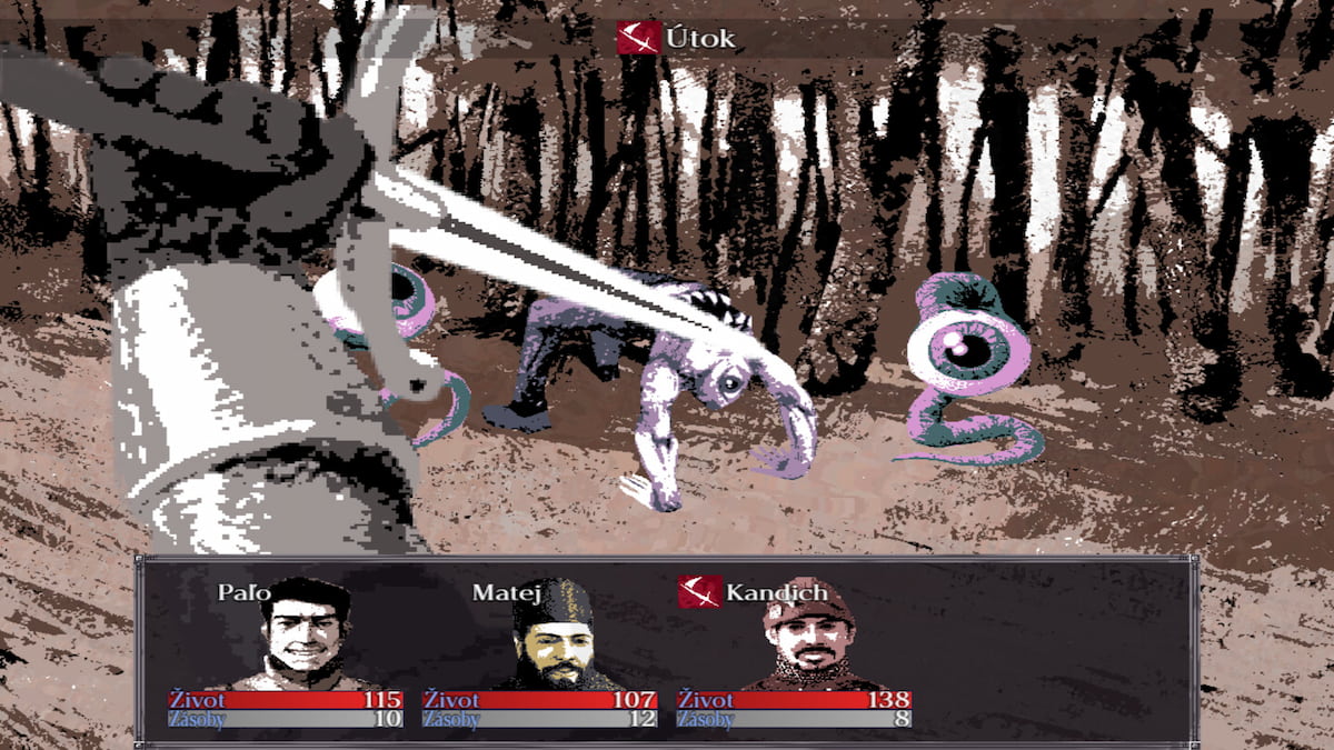 felvidek main character fighting monsters with a sword from a first person perspective
