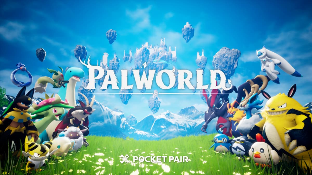Palworld logo surrounded by Pals
