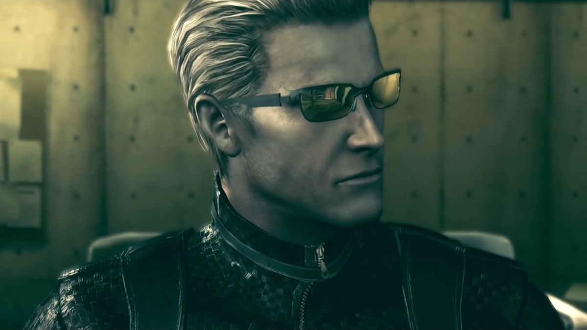 Albert Wesker looking offscreen to the right
