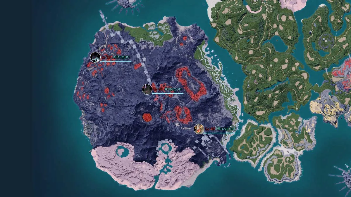 Obsidian Mountain Boss Locations in Palworld