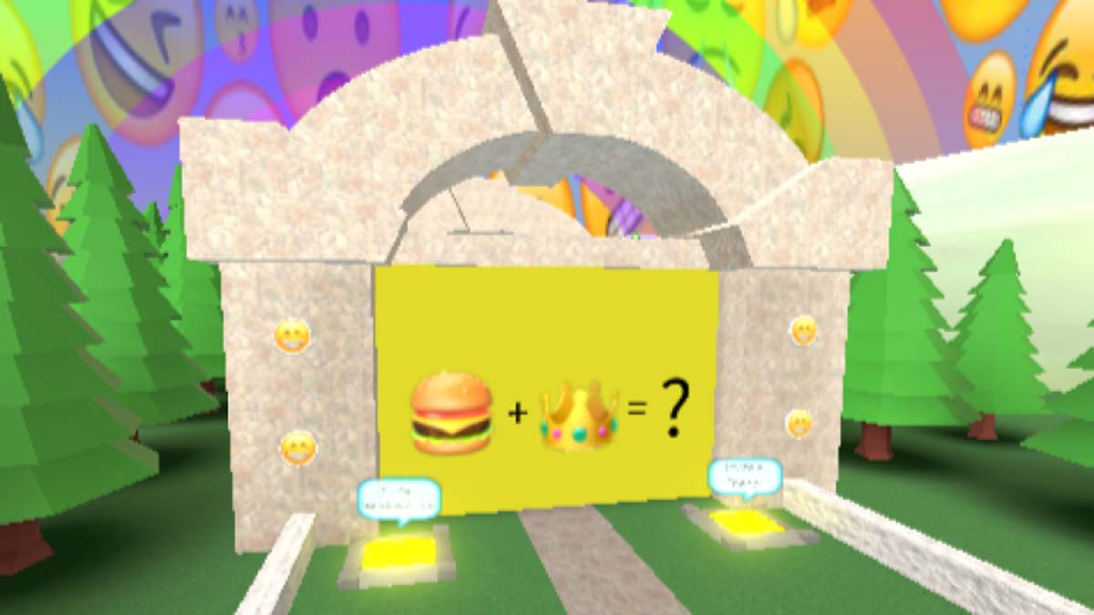 Hamburger and golden crown emojis in Roblox Guess the Emoji