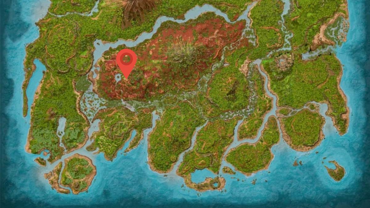 Swamp cave location on the ARK's map