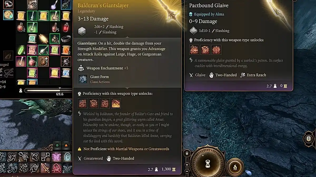tooltip description of balduran's giantslayer in baldur's gate 3