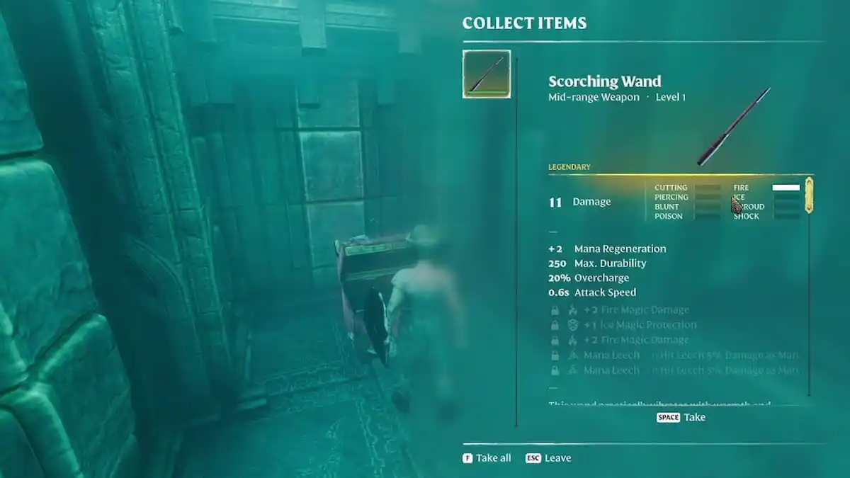 Looting a legendary Scorching Wand