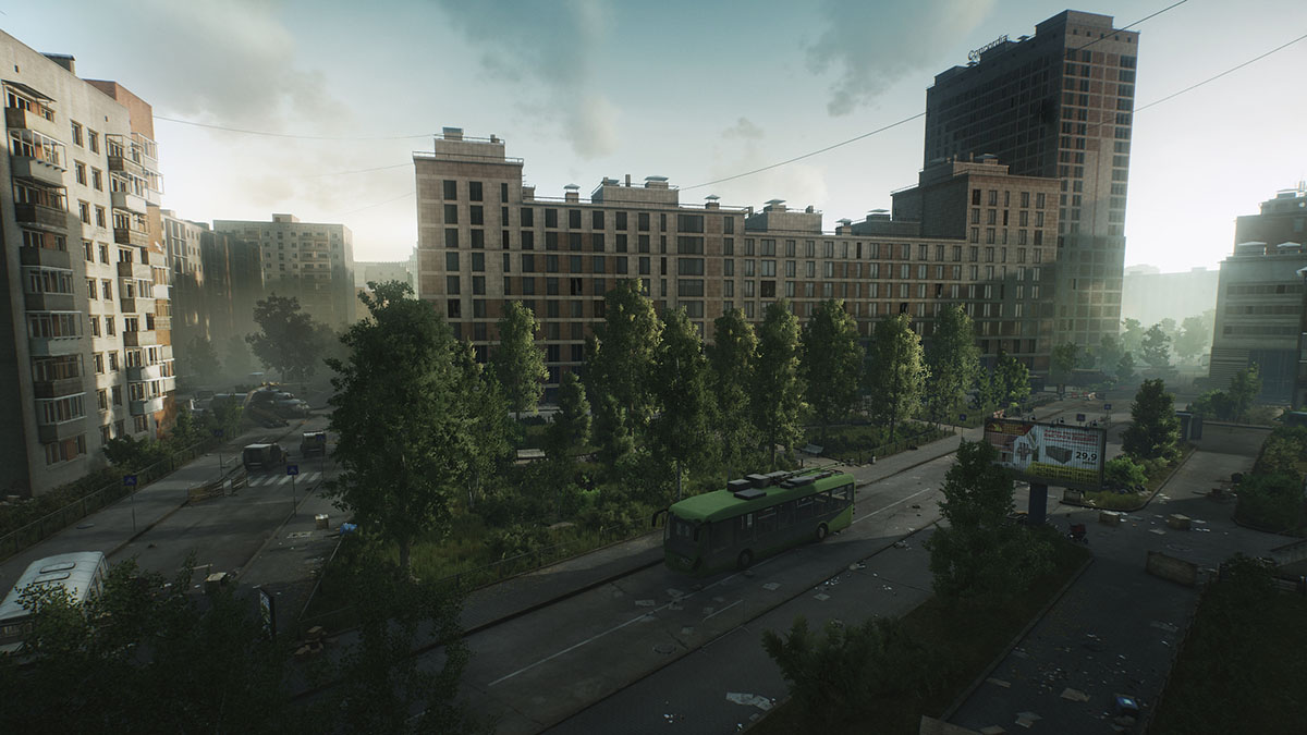 The road south of the Concordia apartments on Streets of Tarkov