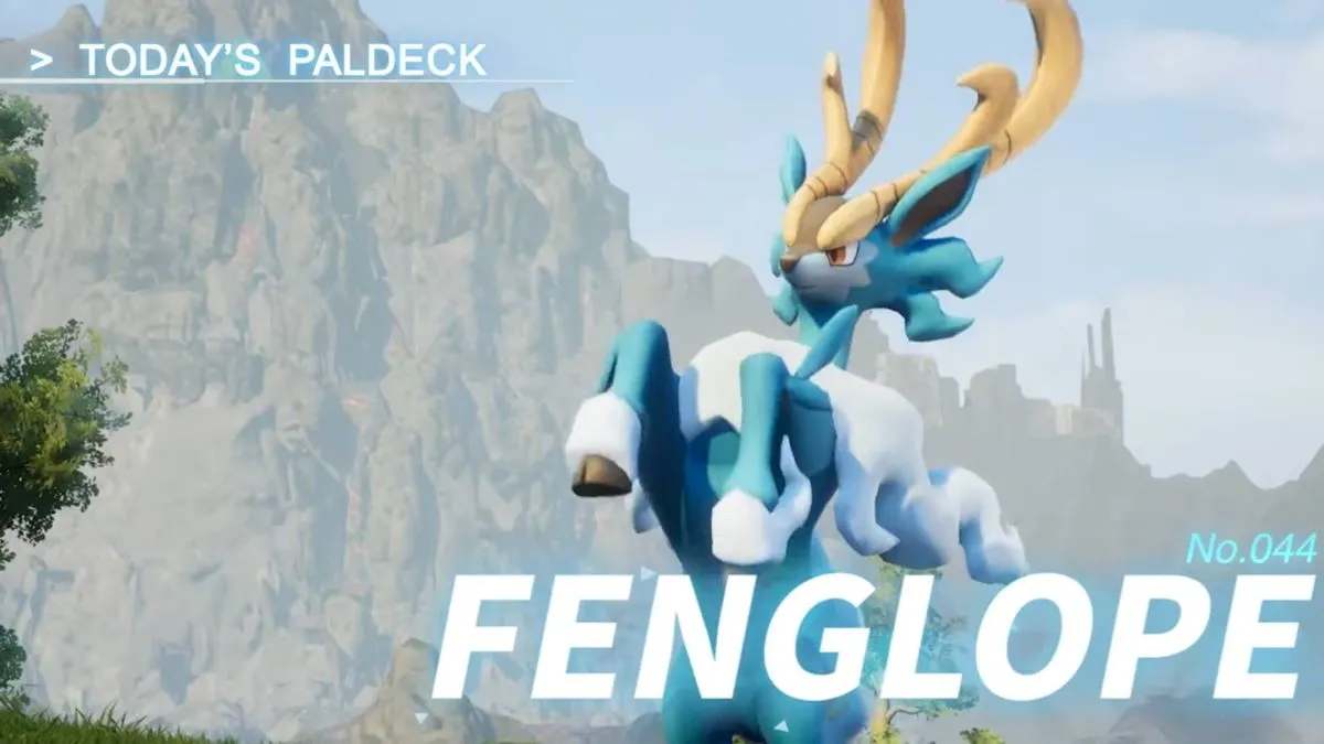 Fenglope kicks up its front legs in Palworld