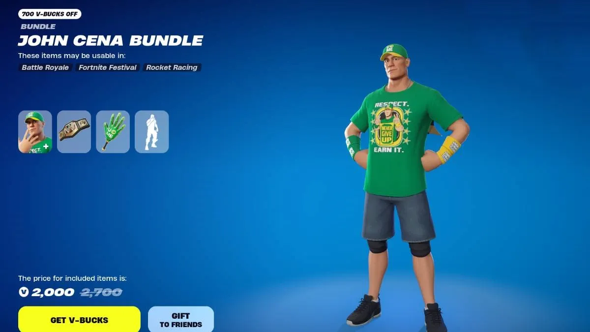 John Cena bundle in Fortnite.